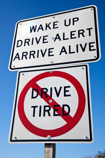 Don't drive tired - road sign seen on the highway