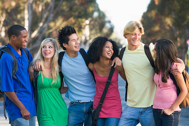 istock Group of young friends chatting outside 177246568