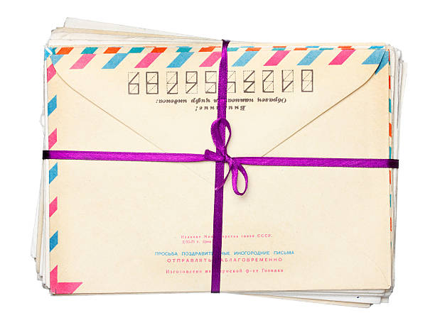 istock Envelope stak crossed by ribbon 177246696