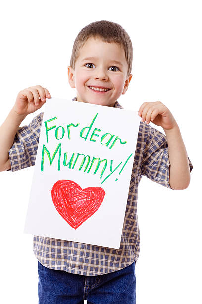 istock Little boy holding a drawing for mum 177246938
