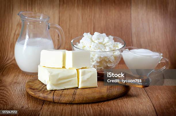 Dairy Products Stock Photo - Download Image Now - Bowl, Breakfast, Butter