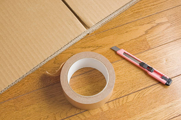 istock Stacked corrugated and adhesive tape 177247330