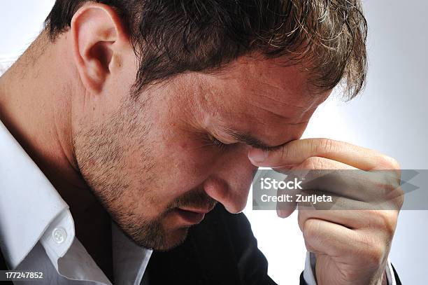 Depressed Stressed Man Stock Photo - Download Image Now - Adult, Adults Only, Anxiety