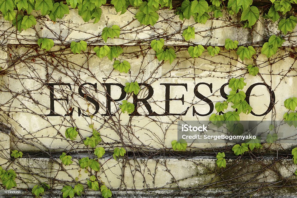 Espresso-Schild außen - Lizenzfrei Alt Stock-Foto