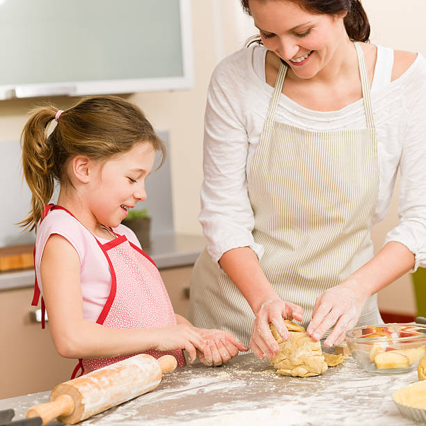 istock Mother and daughter prepare dough home cake 177249550