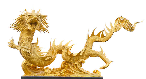 istock Golden dragon sculpture 177249833