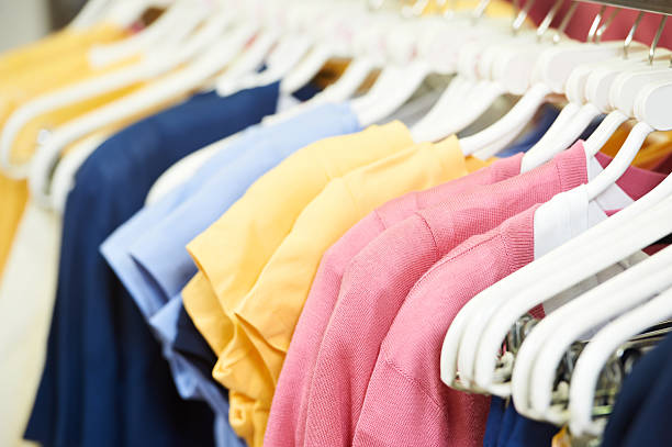 istock clothes on hanger in shop 177250036