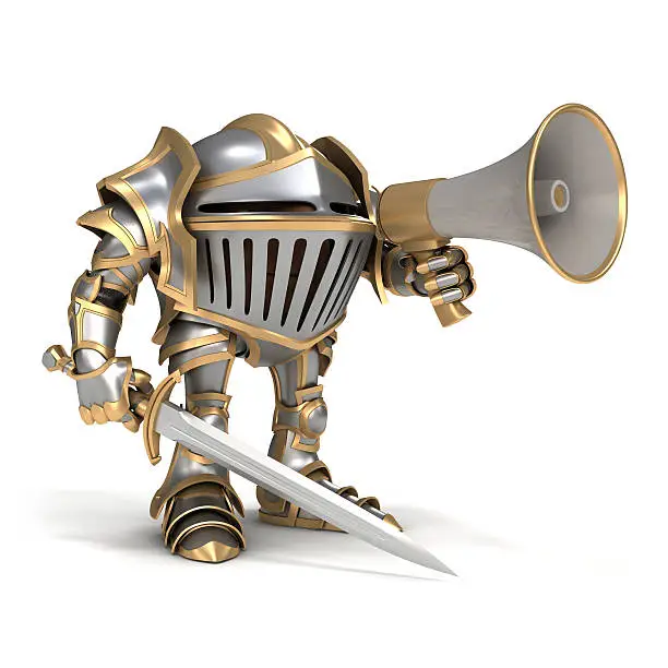 Photo of Knight with megaphone