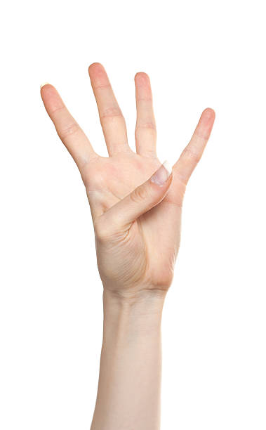 istock Woman hand number four 177251144