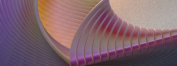 istock Elegant and Modern 3D Rendering Abstract Background with Delicate Cool Colors Made of Bend, Twisted Curves and Bezier Curves 1772511530
