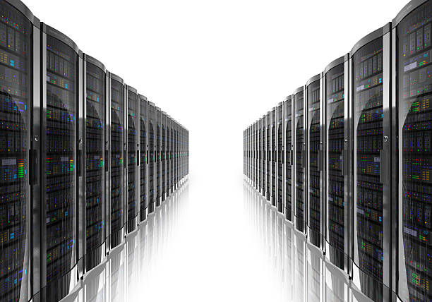 innenraum eines server-raum - network server rack computer black stock-fotos und bilder