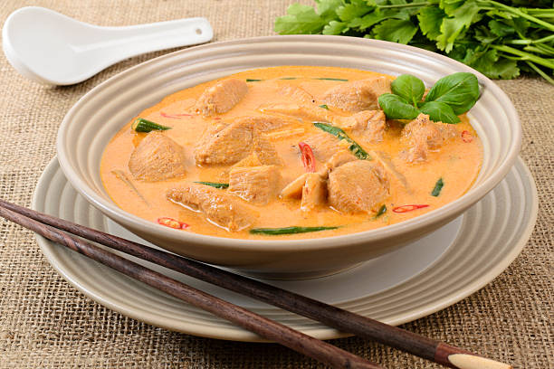 kaeng phet gai - panang curry imagens e fotografias de stock