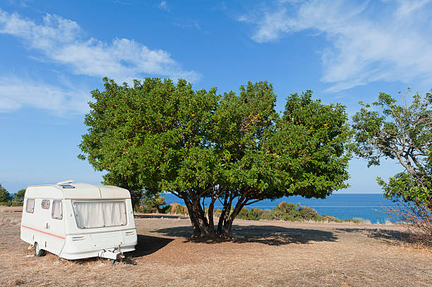 istock Caravan on camping by the sea 177252498