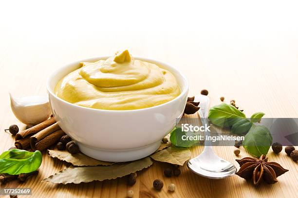 Mustard In Bowl Stock Photo - Download Image Now - Allspice, Anise, Basil