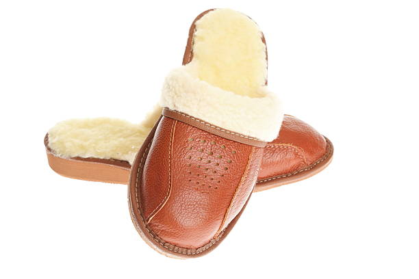 istock brown slippers isolated on a white background. 177253079