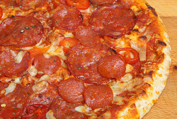 istock Pizza with Salami Sausages 177253996