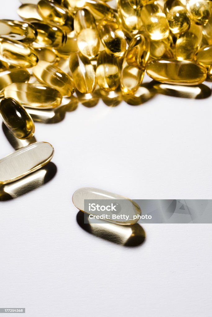 omega - 3 Kapseln Hintergrund - Lizenzfrei Abnehmen Stock-Foto