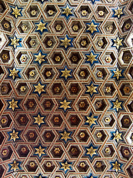 istock wood coffered ceiling at University of Alcala (Spain) 177254908