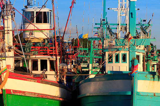 Pesca barcos-Tailândia - fotografia de stock