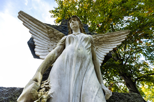 Angel of Grief sculpted by William Wetmore Story in memory of his wife buried in Cimitero Acattolico.
