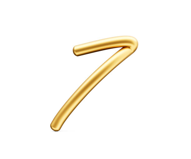 istock 3d Golden Shiny Digit 7 Number Seven Rounded Inflatable Font White Background 3d Illustration 1772553761