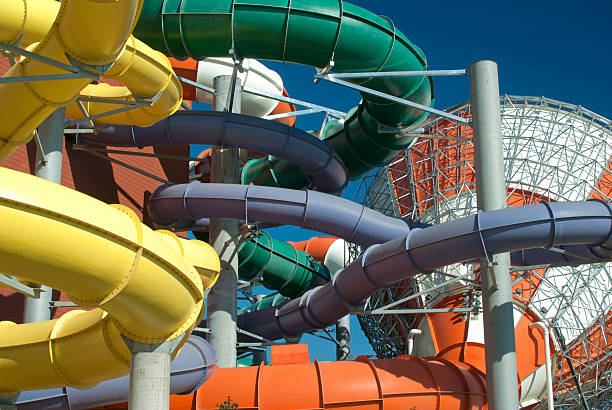 istock Colorful Twisting Water-slides 177255515