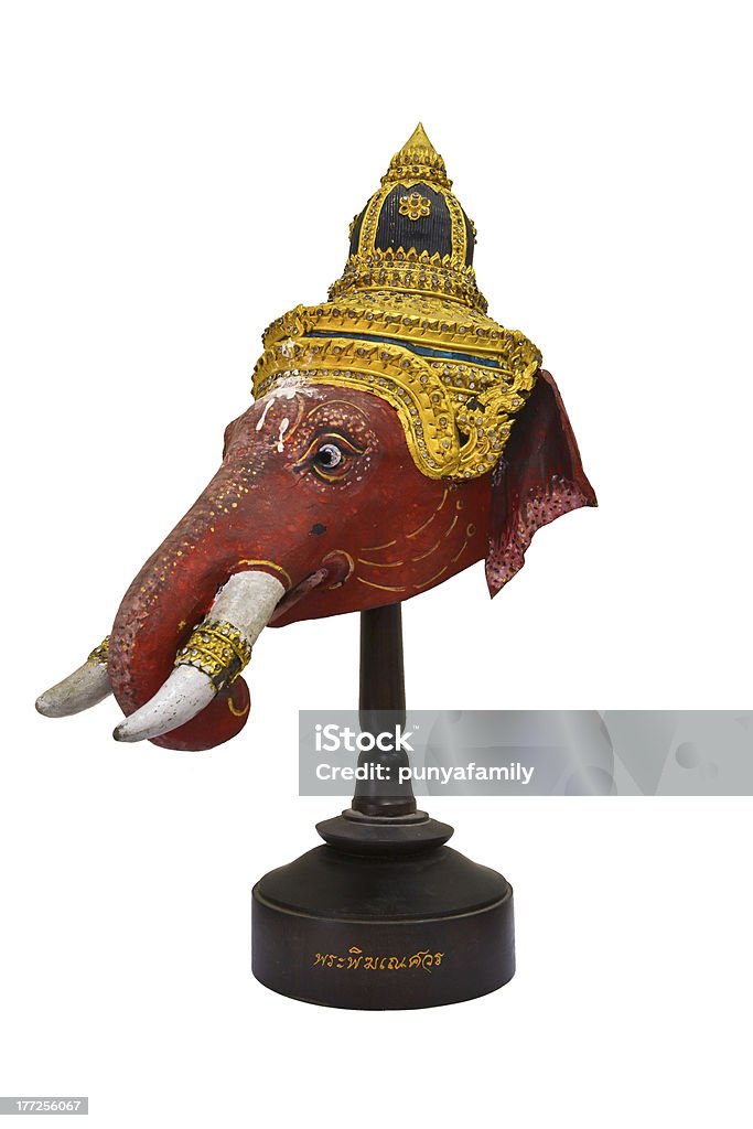 Khon Old Mask Of Ganesha Deva From Thailand Animal Body Part Stock Photo