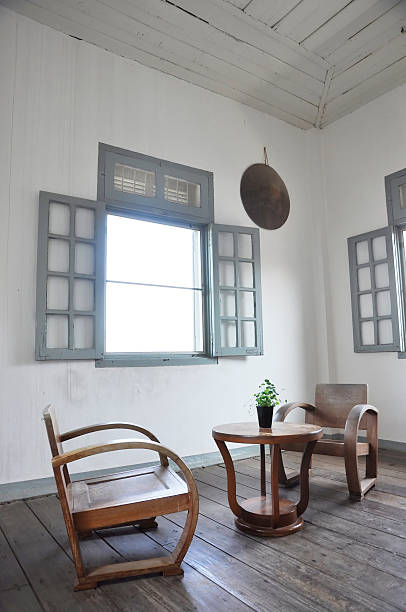 istock Wood Table Interior Set Room White Chair 177256498