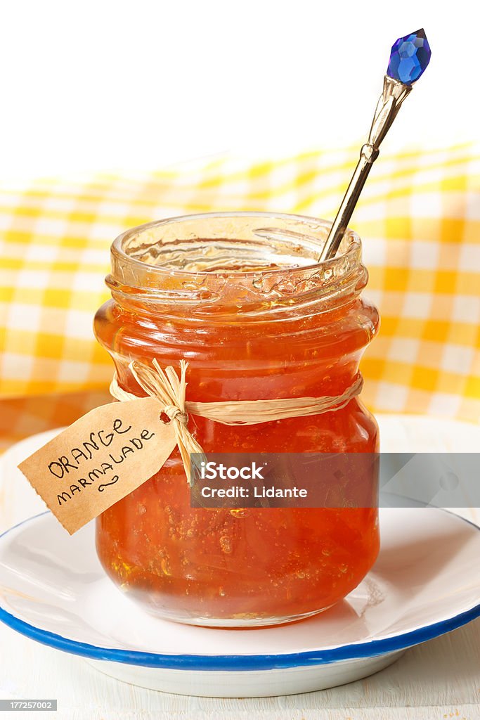 Orange marmalade. Homemade orange marmalade in a jar. Marmalade Stock Photo