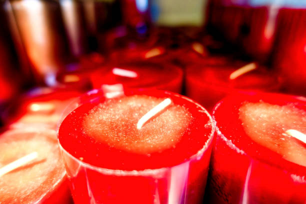 istock set of red candles with white wick in a row 1772570576