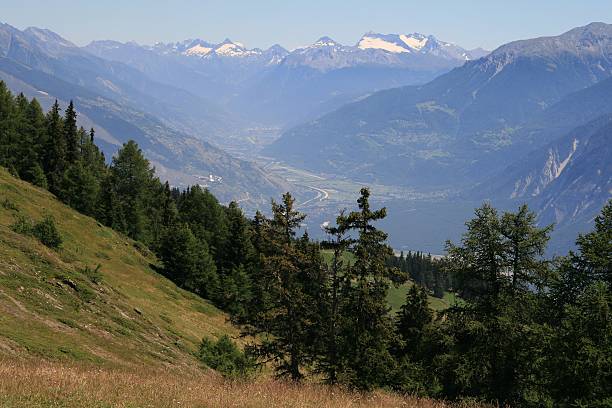 Crans-Montana area, Switzerland "Location: Crans-Montana, canton of Valais, Switzerland" crans montana stock pictures, royalty-free photos & images