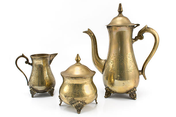 istock Set of antique silver teapots 177257495