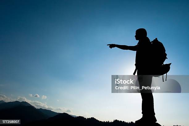 Silhouette Of Climbing Young Adult Stock Photo - Download Image Now - Achievement, Active Lifestyle, Activity