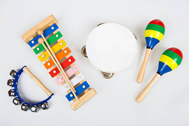 Instruments for children Instruments for children school handbell stock pictures, royalty-free photos & images