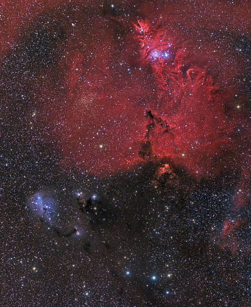 Nebulae of Monoceros constellation stock photo