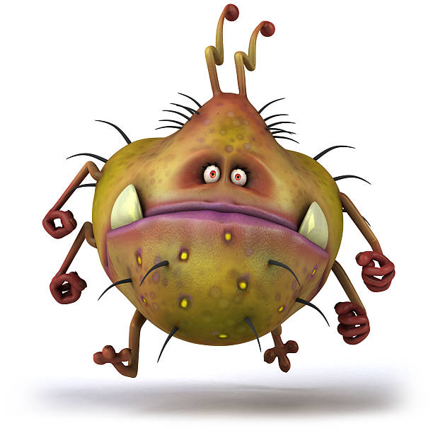 istock 3D graphic of an ugly germ against white background 177258944