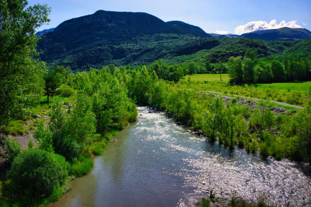 Mountainous landscape in the Benasque valley in the Pyrenees, Spain