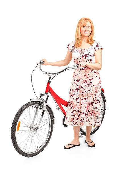 Girl with bike on street