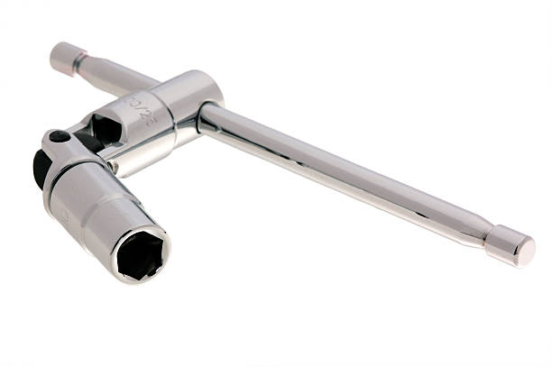ratchet with angled adapter and head stock photo