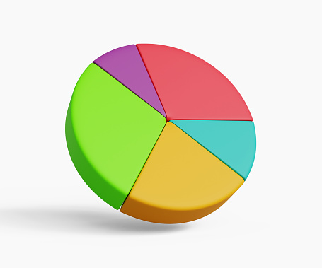 3D pie chart icon. Business, financial report, presentation, statistics, data analytics, optimization. 3d illustration