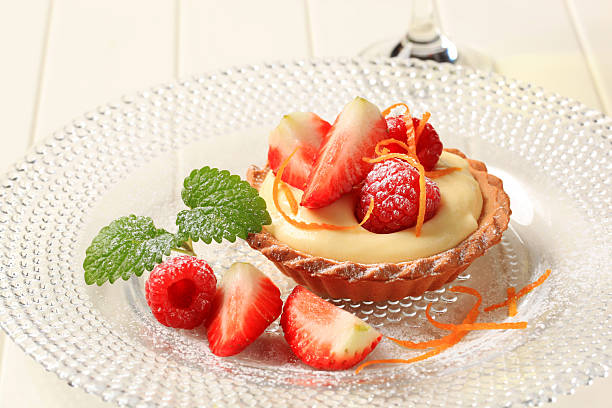 istock Dessert - Small custard tart with fresh fruit 177259900