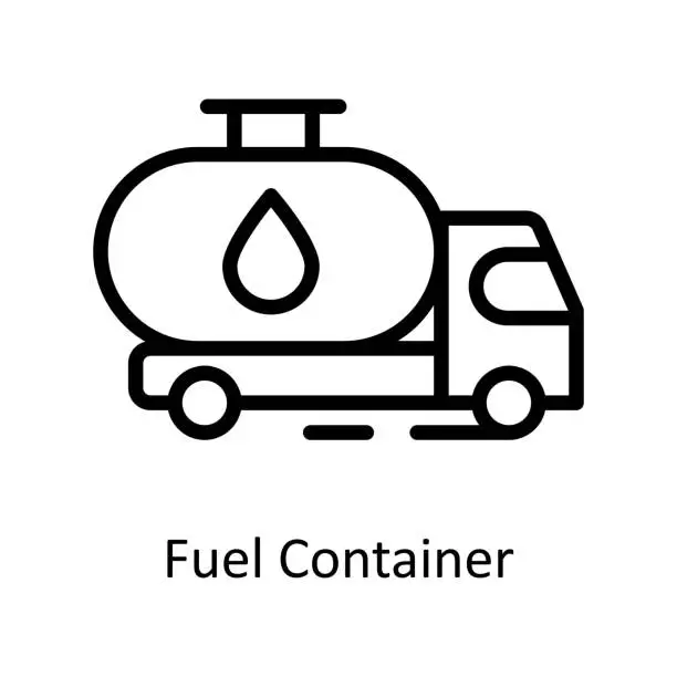 Vector illustration of Fuel Container vector outline  Design illustration. Symbol on White background EPS 10 File