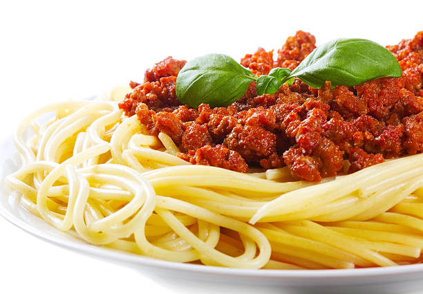 istock pasta with meat sauce on a white background 177261463
