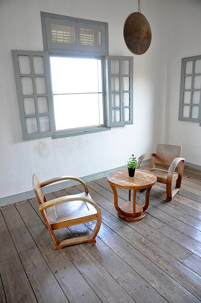 istock Wood White Chair Table Interior Set Room 177261491