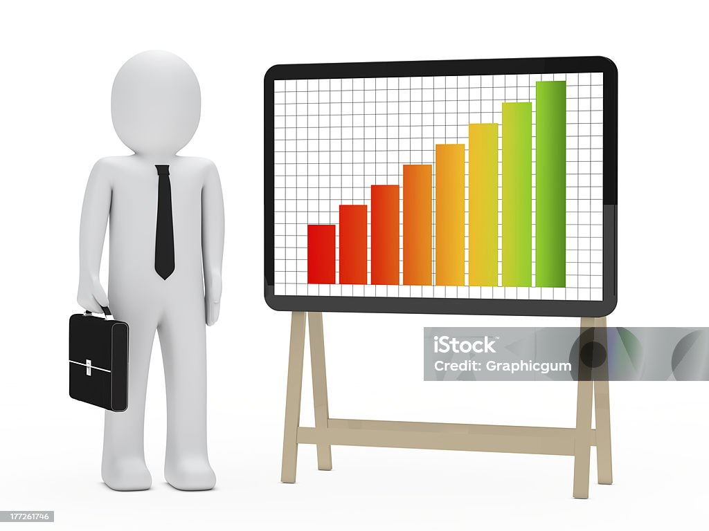 사업가 입구 그래프 - 로열티 프리 3차원 형태 스톡 사진