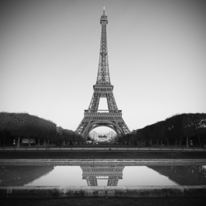 Eiffel Tower in Paris - black and white