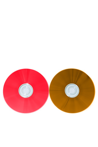 DVD-R discs in Mastercard colors.