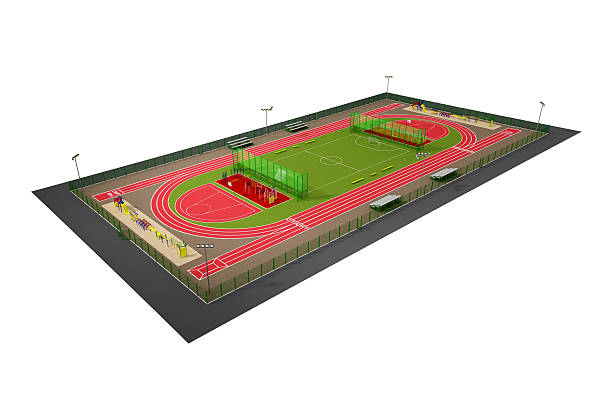 istock Sport field 3d model isolated on white 177262621