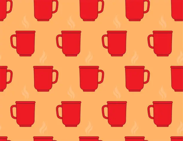 Vector illustration of Repetitive coffee mug texture.