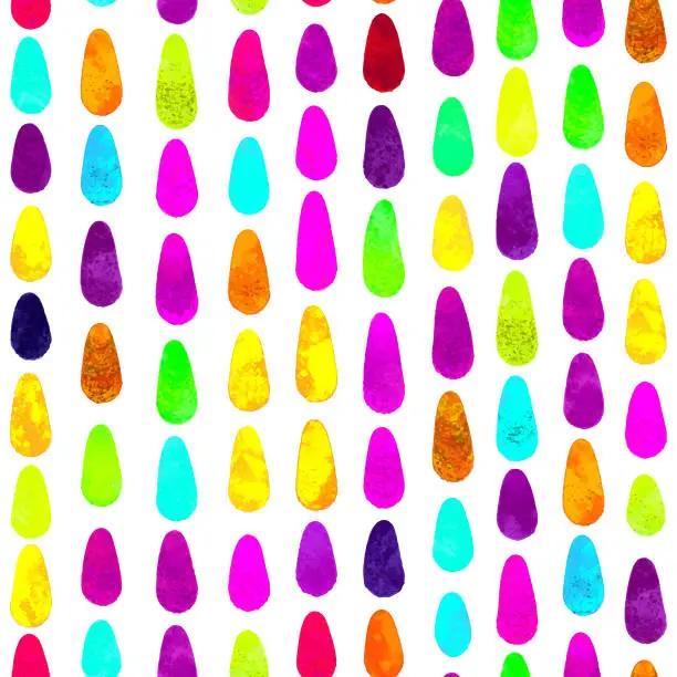 Vector illustration of Neon Colored Paint Brush Strokes Seamless Pattern. Vibrant Colored Brush Strokes Background.